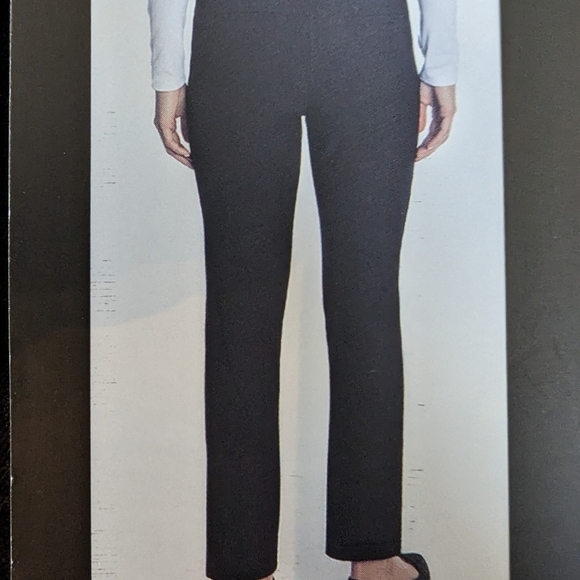 Black pants Mario Serrani Italy stretch-slim fit tummy control Sz 6 - Picture 3 of 10